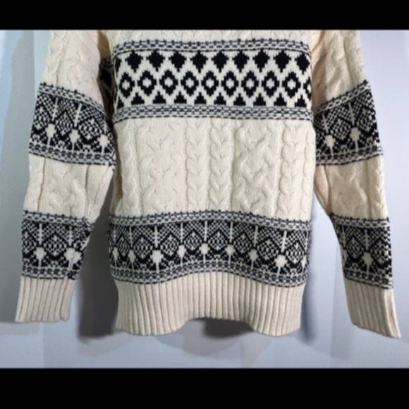 Line & Dot Montana Faire Isle Sweater Cream/Black Size S - NWT - Picture 11 of 16